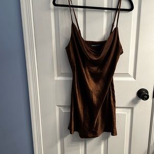 Boohoo brown dress